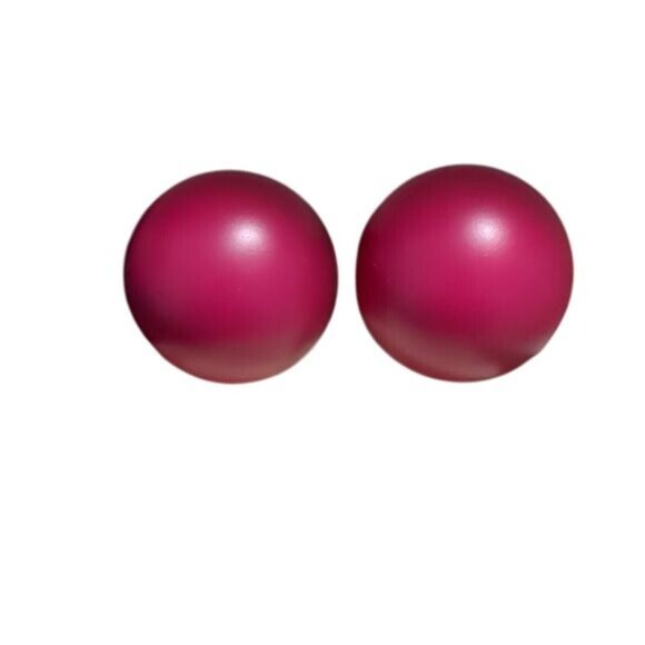 Retro Cranberry Half Dome Clip-On Earrings - Picture 6 of 6